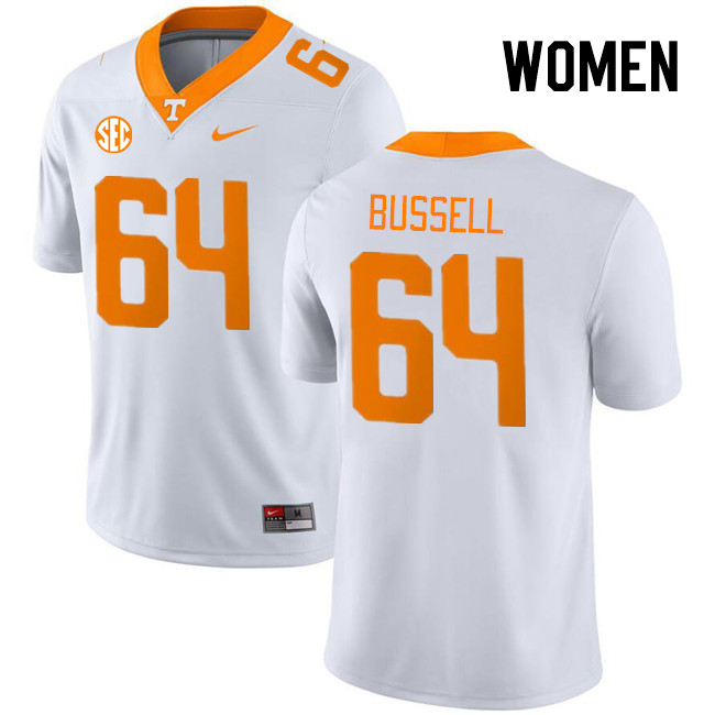 Women #64 Ayden Bussell Tennessee Volunteers College Football Jerseys Stitched Sale-White